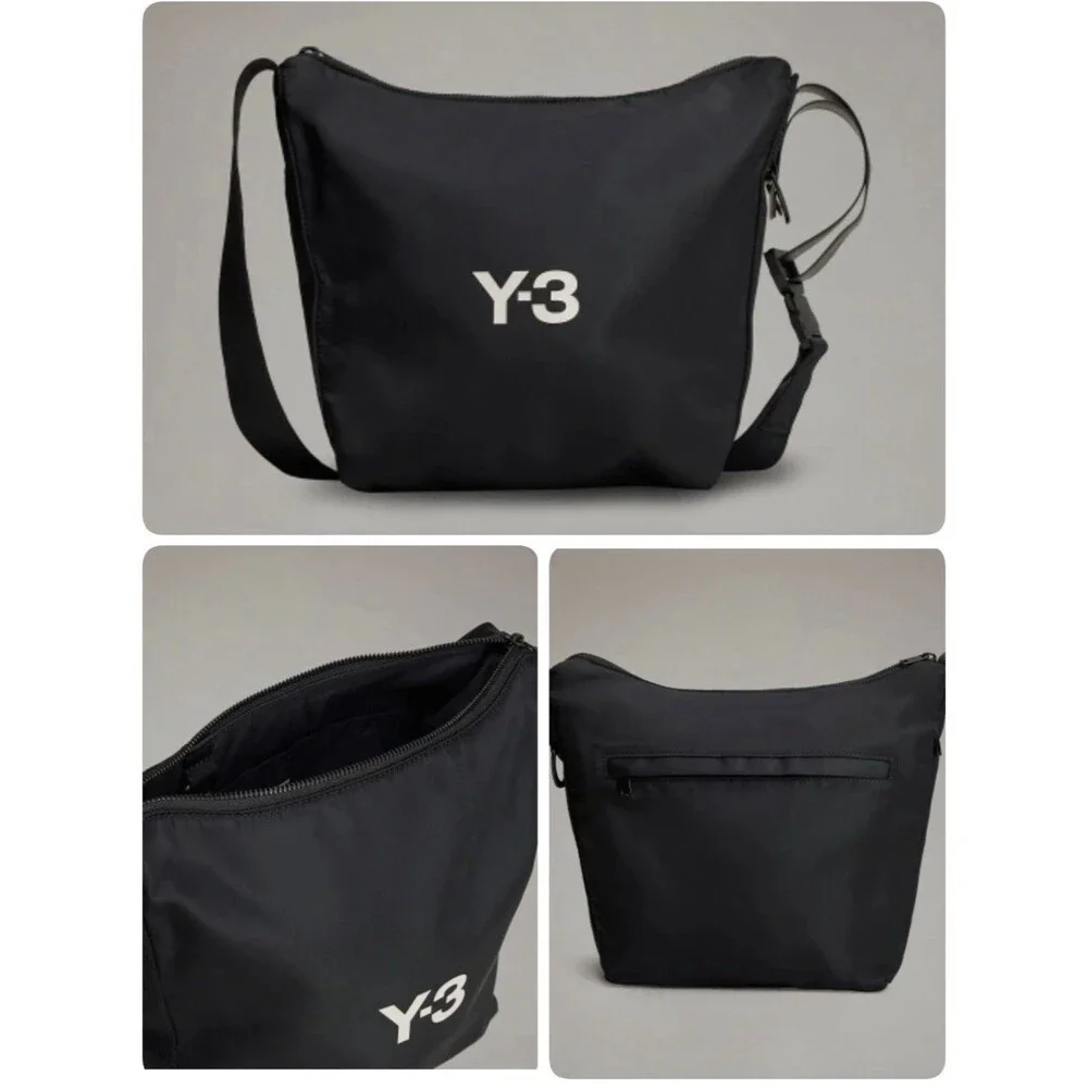 Y-3 SACOCHE JD2905 Black Tote Shoulder Strap Bag Yohji Yamamoto x adidas